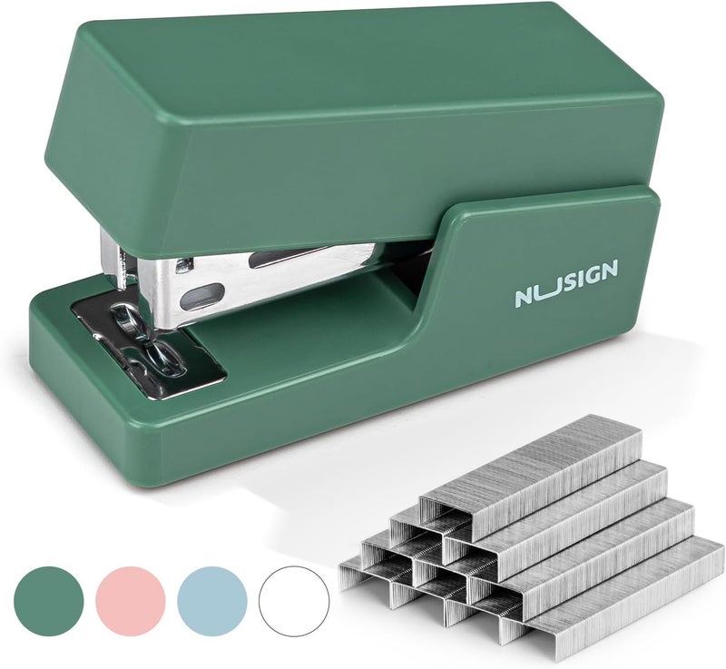 NUSIGN Mini Stapler with 830 Staples, Small Cute Desk Staplers, 25 Sheet Capacity, Green - Image 1